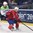 OSTRAVA, CZECH REPUBLIC - MAY 8: Norway's Anders Bastiansen #20 stickhanles the puck with pressure from Slovenia's Sabahudin Kovacevic #86 during preliminary round action at the 2015 IIHF Ice Hockey World Championship. (Photo by Richard Wolowicz/HHOF-IIHF Images)

